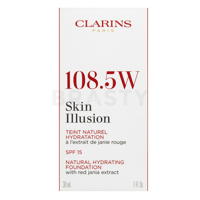 Clarins Skin Illusion Natural Hydrating Foundation течен фон дьо тен с овлажняващо действие 108.5 Cashew 30 ml
