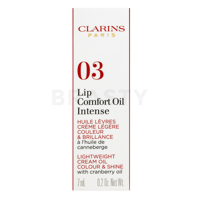 Clarins Lip Comfort Oil Intense sijaj za ustnice z vlažilnim učinkom 03 Intense Raspberry 7 ml