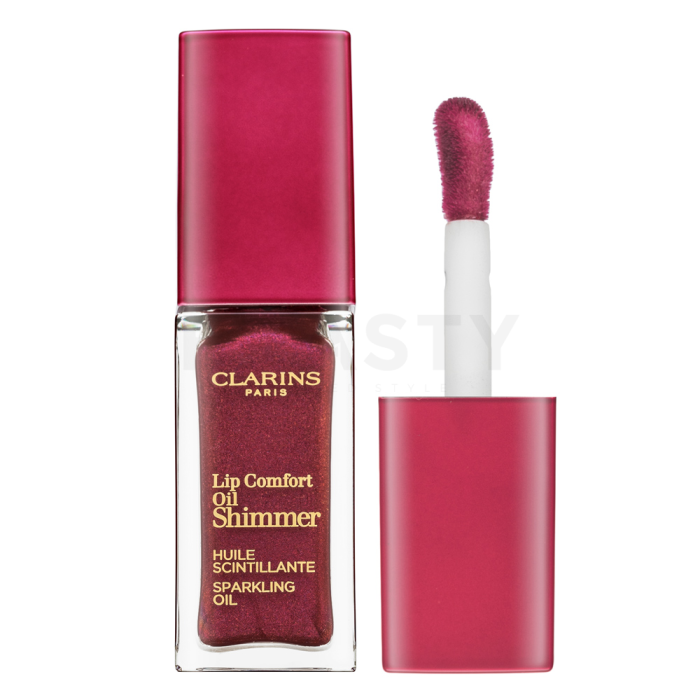 Clarins Lip Comfort Oil Shimmer olje za ustnice z bleščicami 03 Funky Raspberry 7 ml