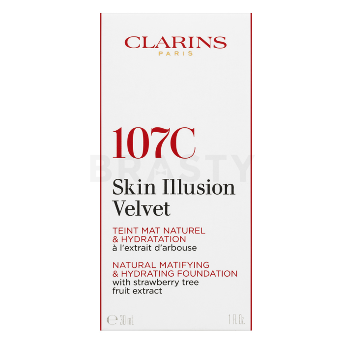 Clarins Skin Illusion Velvet Natural Matifying & Hydrating Foundation tekoča ličila z matirnim učinkom 107C Beige 30 ml
