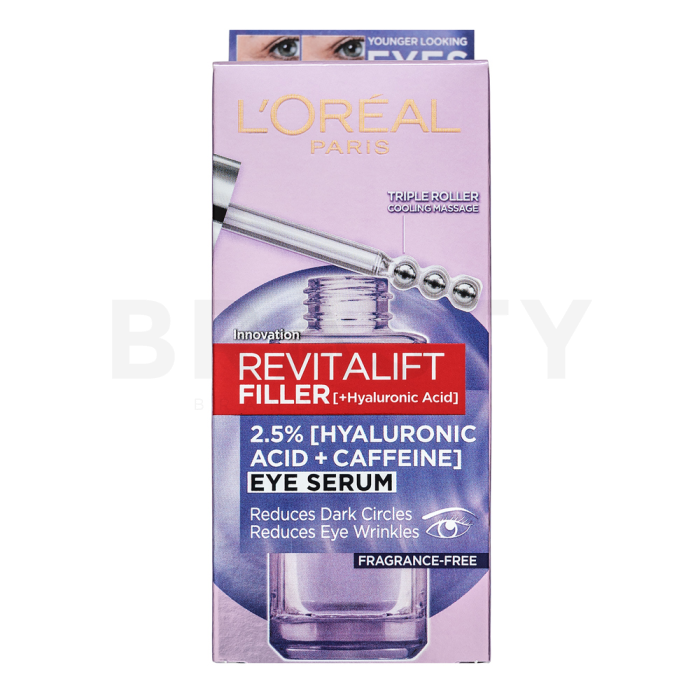 L´Oréal Paris Revitalift Filler sérum illuminateur Hyaluronic Acid + Caffeine Eye Serum 20 ml
