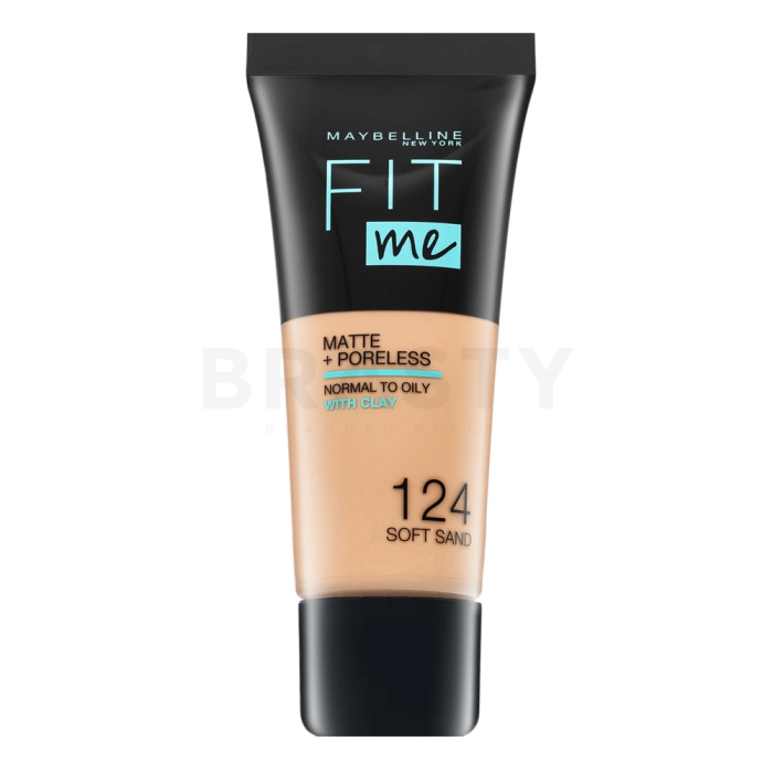 Maybelline Fit Me! Foundation Matte + Poreless tekući make-up s matirajućim učinkom 124 Soft Sand 30 ml