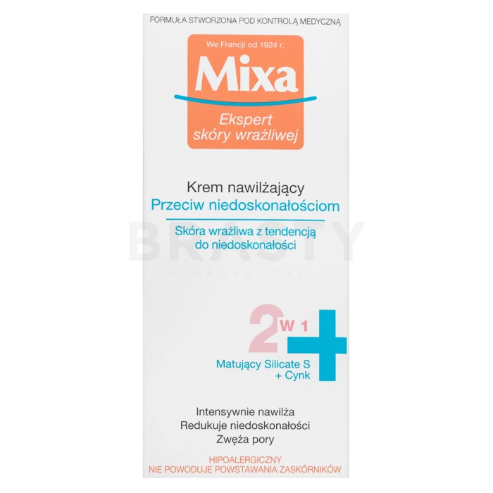 Mixa Moisturizing Cream 2in1 Against Imperfections hydratačný krém proti nedokonalostiam pleti 50 ml