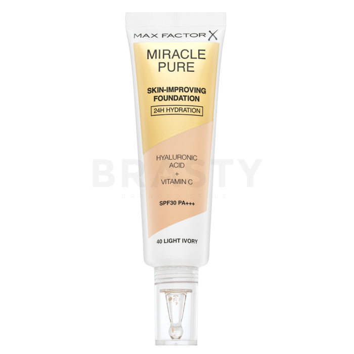 Max Factor Miracle Pure Skin-Improving Foundation langhoudende make-up met hydraterend effect 40 Light Ivory 30 ml