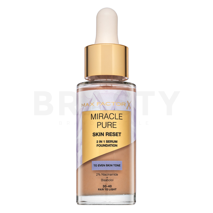 Max Factor Miracle Pure Skin Reset 2in1 Serum Foundation podkład w płynie z kompleksem odnawiającym skórę 30-40 Fair To Light 30 ml