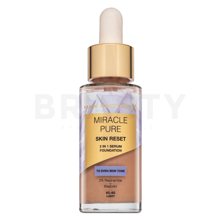 Max Factor Miracle Pure Skin Reset 2in1 Serum Foundation podkład w płynie z kompleksem odnawiającym skórę 40-60 Light 30 ml