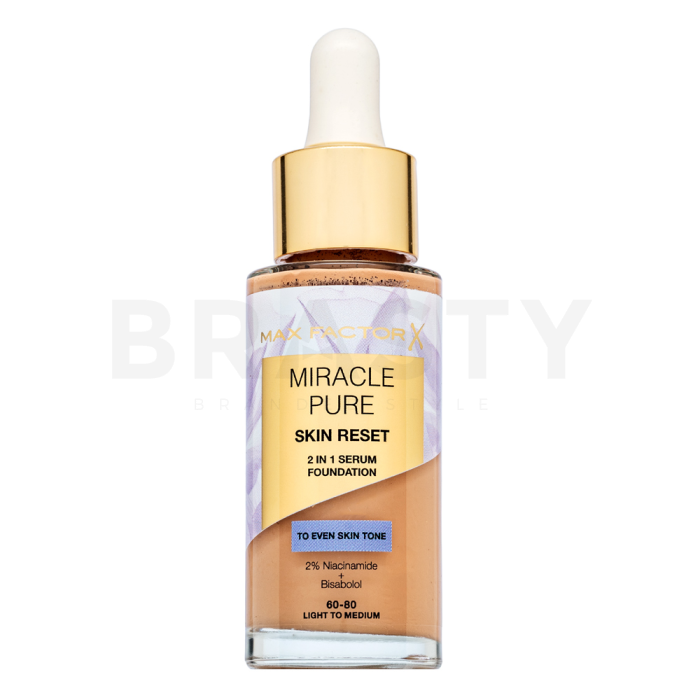 Max Factor Miracle Pure Skin Reset 2in1 Serum Foundation tekoča ličila za obnovo kože 60-80 Light to Medium 30 ml