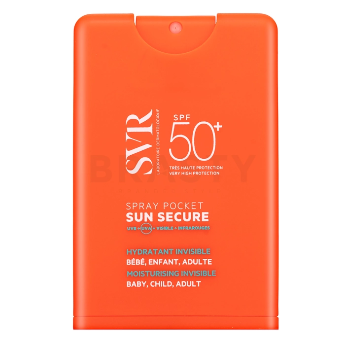 SVR Sun Secure napozó spray SPF50+ Moisturising Invisible Pocket Spray 20 ml