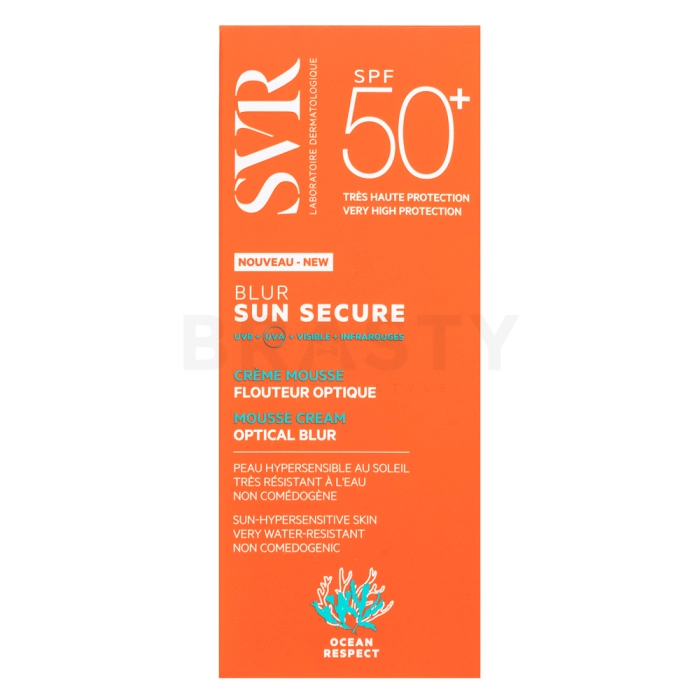 SVR Sun Secure gél krém SPF50+ Mousse Cream Optical Blur 50 ml