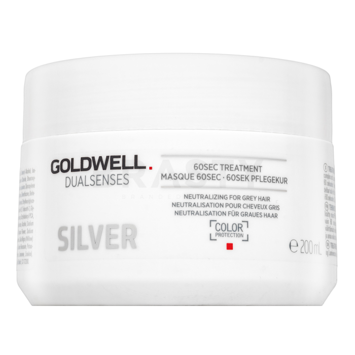 Goldwell Dualsenses Silver 60sec Treatment negovalna maska z barvnimi pigmenti za platinasto blond in sive lase 200 ml