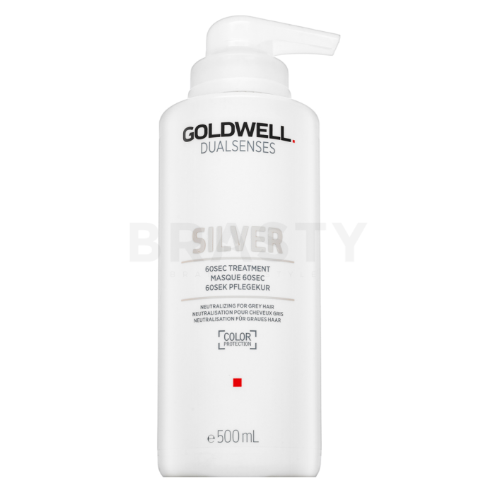 Goldwell Dualsenses Silver 60sec Treatment negovalna maska z barvnimi pigmenti za platinasto blond in sive lase 500 ml
