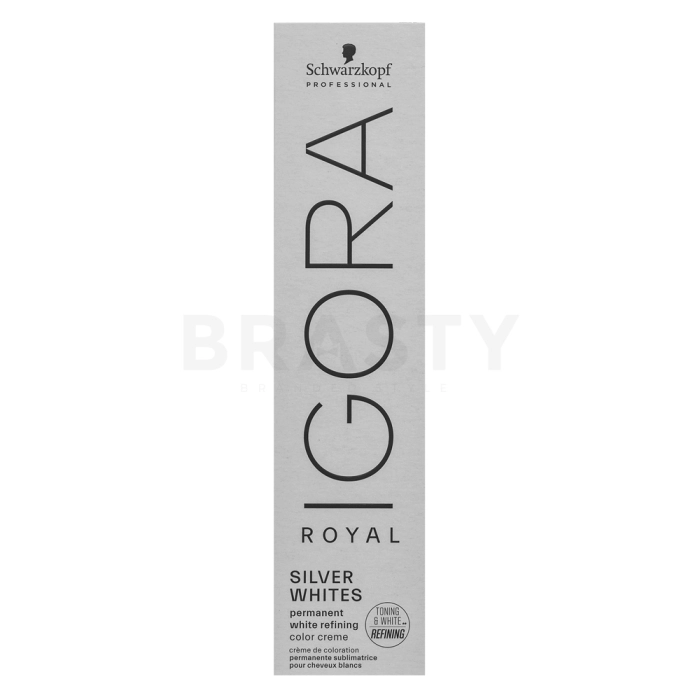 Schwarzkopf Professional Igora Royal SilverWhite Permanent White Refining Color Creme professionele permanente haarkleuring voor platinablond en grijs haar Gray-Lilac 60 ml