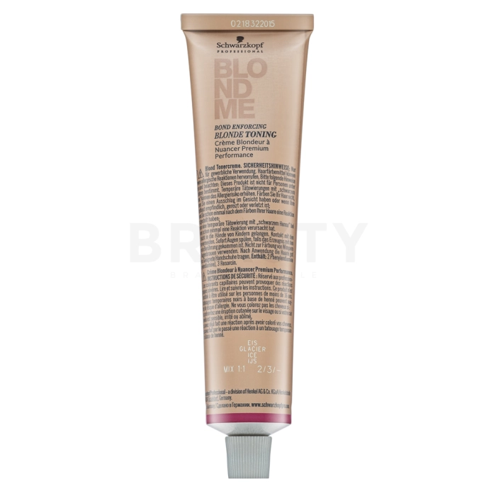 Schwarzkopf Professional BlondMe Blonde Toning obarvana barvna krema za vse vrste las Ice 60 ml