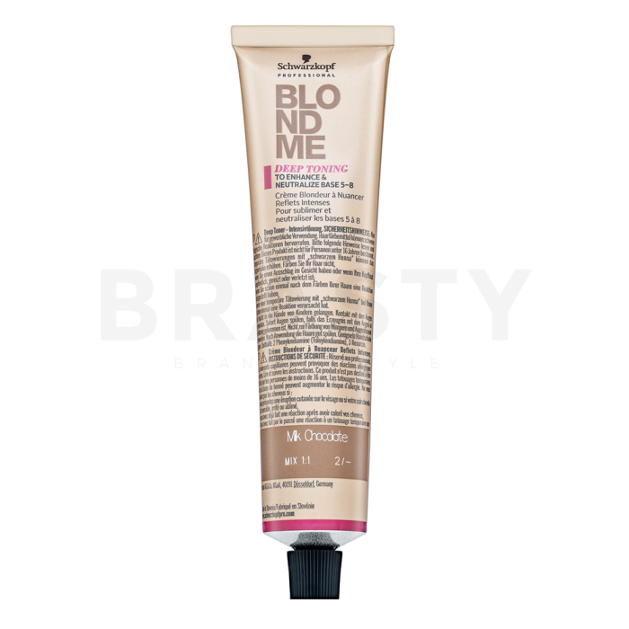 Schwarzkopf Professional BlondMe Bond Enforcing Blonde Toning tónovací barevný krém pro světlé vlasy Milk Chocolate 60 ml