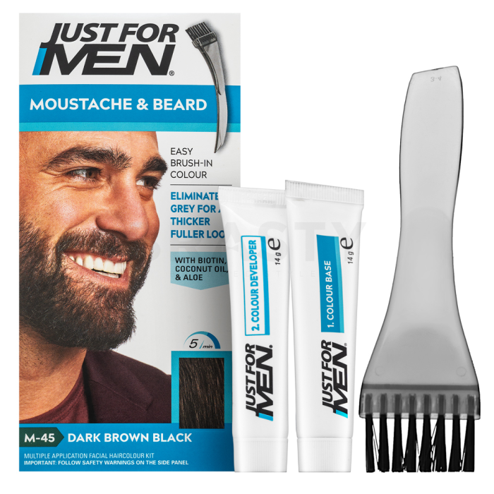 Just For Men Moustache & Beard Color baard kleur M45 Dark Brown Black