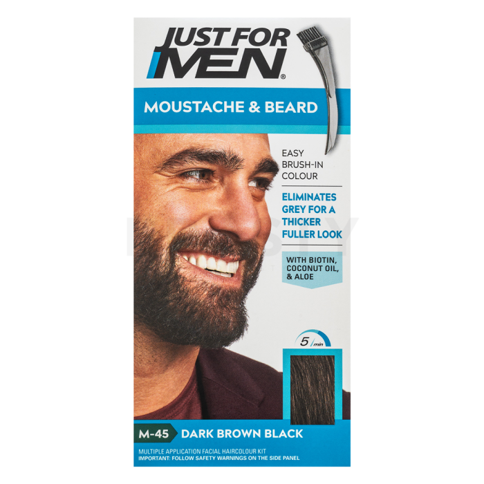 Just For Men Moustache & Beard Color baard kleur M45 Dark Brown Black