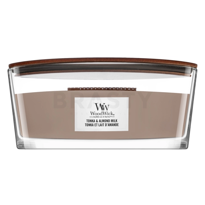 Woodwick Tonka & Almond Milk geurkaars 453,6 g