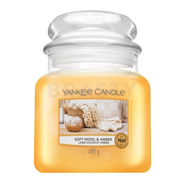 Yankee Candle Soft Wool & Amber vonná sviečka 411 g