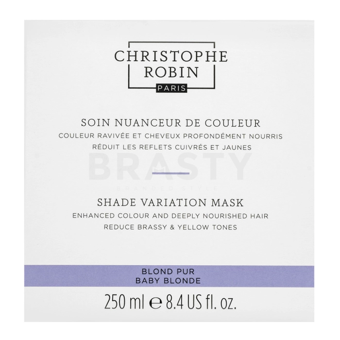 Christophe Robin Shade Variation Mask vyživující maska s barevnými pigmenty pro blond vlasy Baby Blonde 250 ml