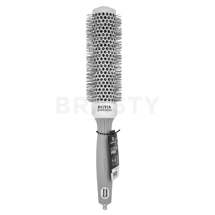 Olivia Garden Expert Blowout Speed Round Brush Wavy Bristles White & Grey 35 mm Cepillo para el cabello