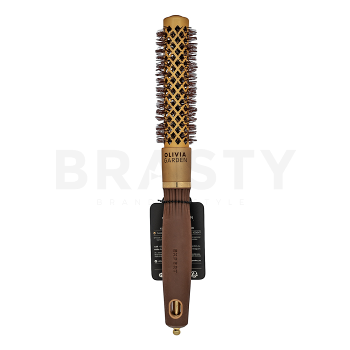 Olivia Garden Expert Blowout Shine Round Brush Wavy Bristles Gold & Brown 20 mm kefa na vlasy