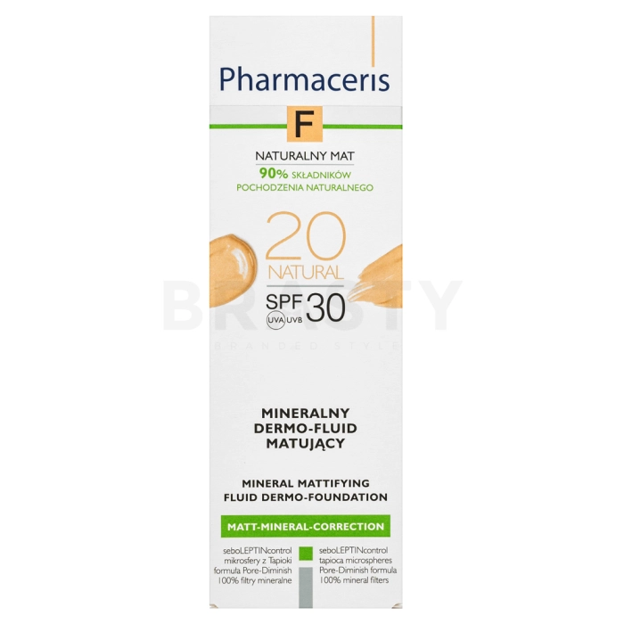 Pharmaceris F Mineral Dermo-Foundation SPF30 Natural szépítő fluid az egységes és világosabb arcbőrre 30 ml