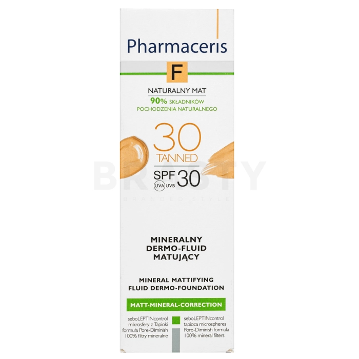 Pharmaceris F Mineral Dermo-Foundation SPF30 Tanned szépítő fluid az egységes és világosabb arcbőrre 30 ml