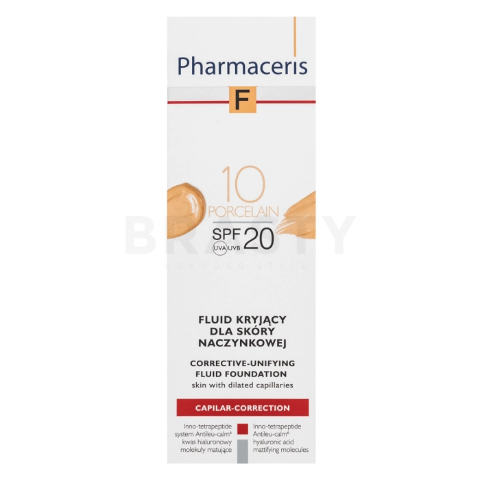 Pharmaceris F Capilar-Correction Fluid SPF20 Porcelain szépítő fluid az egységes és világosabb arcbőrre 30 ml