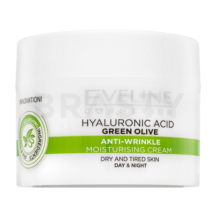Eveline Hyaluronic Acid Green Olive Anti-Wrinkle Moisturising Cream cremă hrănitoare anti riduri 50 ml