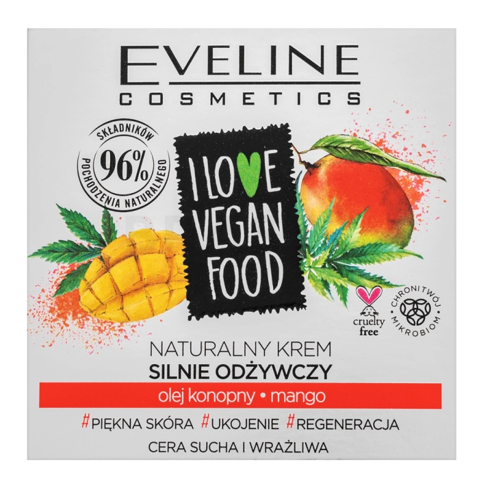 Eveline I Love Vegan Food Nourishing Cream Hemp Oil & Mango voedende crème voor alle huidtypen 50 ml