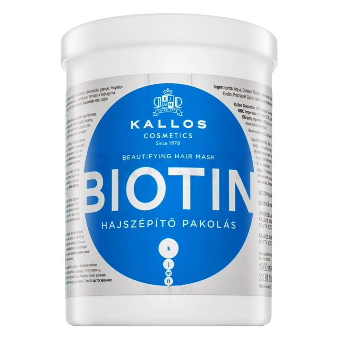Kallos Biotin Beautifying Hair Mask versterkend masker voor verzwakt haar 1000 ml