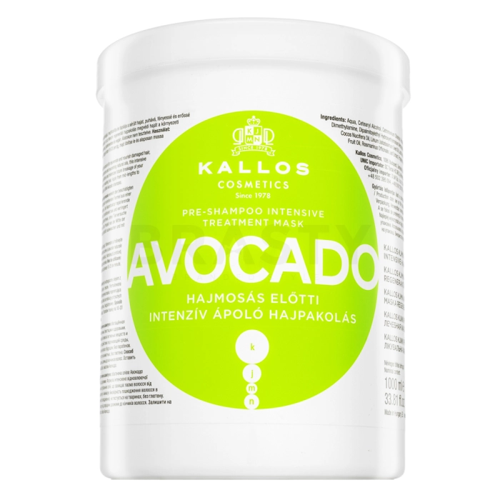 Kallos Avocado Pre-Shampoo Intensive Treatment Mask грижа преди шампоана За увредена коса 1000 ml