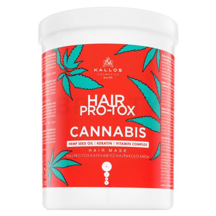 Kallos Hair Pro-Tox Cannabis Hair Mask posilňujúca maska pre hebkosť a lesk vlasov 1000 ml