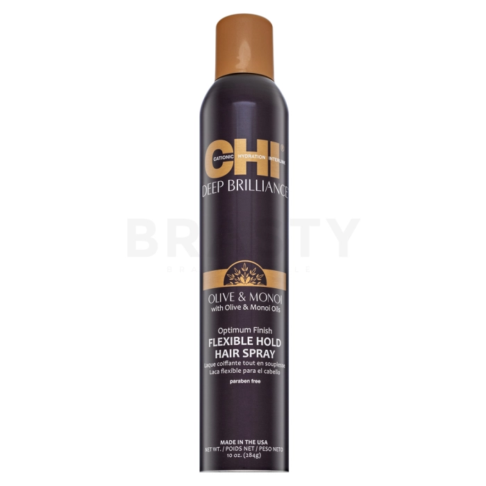 CHI Deep Brilliance Olive & Monoi Flexible Hold Hair Spray voedende haarlak voor alle haartypes 284 g