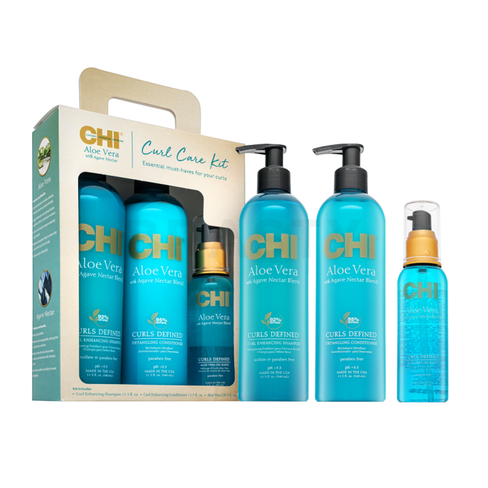 CHI Curl Care Set Set für lockiges und krauses Haar 340 ml + 340 ml + 89 ml