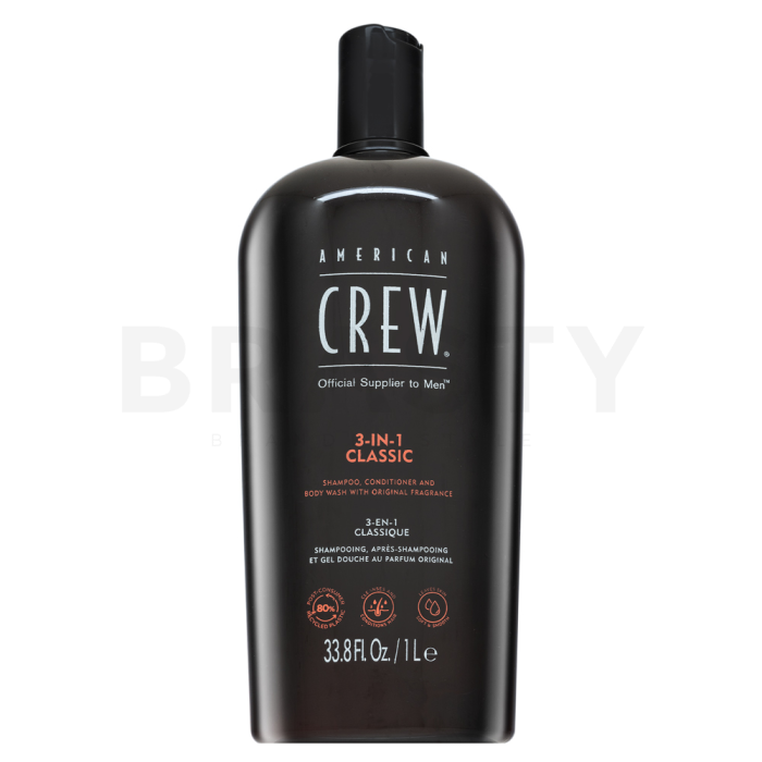 American Crew 3-in-1 šampon, balzam in gel za prhanje za vsakodnevno uporabo 1000 ml