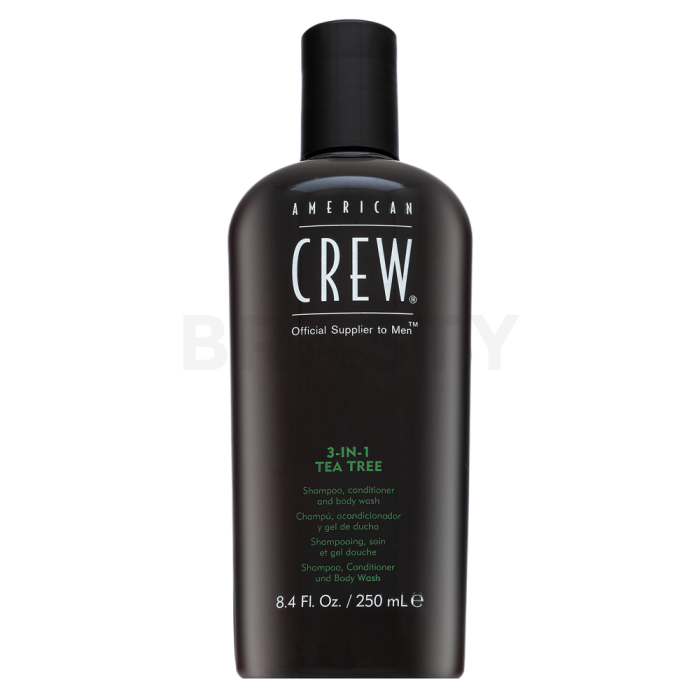 American Crew 3-in-1 Tea Tree shampoo, conditioner en douchegel voor dagelijks gebruik 250 ml