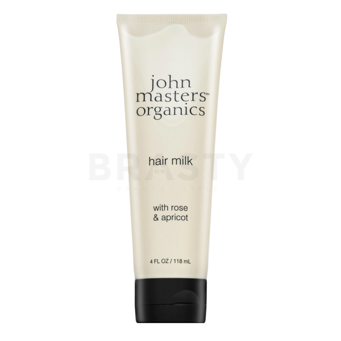 John Masters Organics Rose & Apricot Hair Milk грижа без изплакване за гладкост и блясък на косата 118 ml