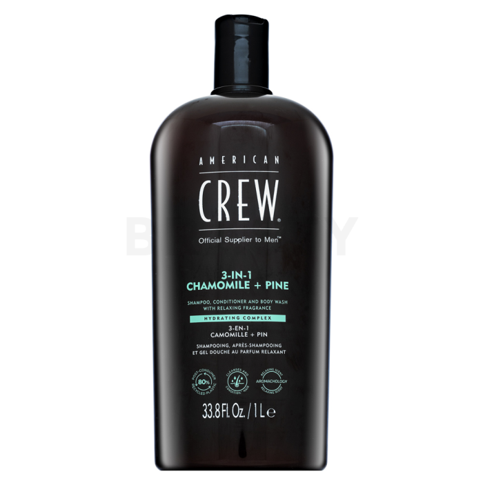 American Crew 3-in-1 Chamolie + Pine shampoo, conditioner en douchegel 1000 ml