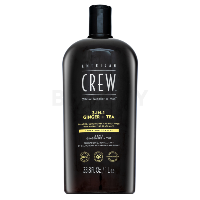 American Crew 3-in-1 Ginger + Tea sampon, kondicionáló és tusfürdő 1000 ml