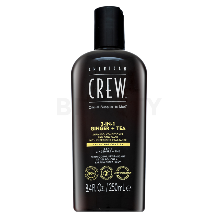 American Crew 3-in-1 Ginger + Tea Shampoo, Conditioner und ein Duschgel 250 ml