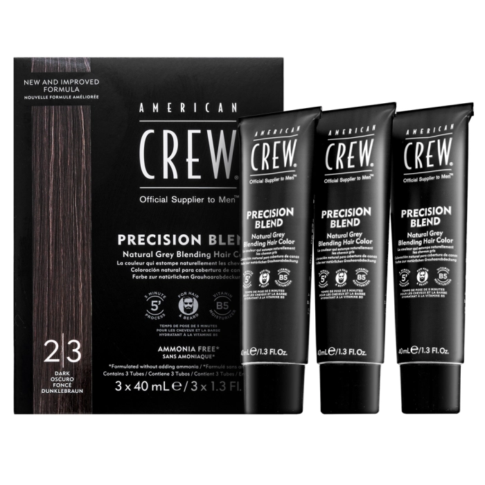 American Crew Precision Blend Natural Gray Coverage haarkleur voor mannen Dark 3 x 40 ml