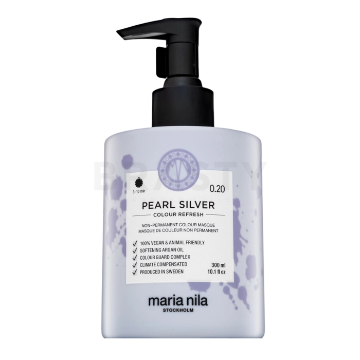 Maria Nila Colour Refresh vyživujúca maska ​​s farebnými pigmentmi pre platinovo blond a šedivé vlasy Pearl Silver 300 ml