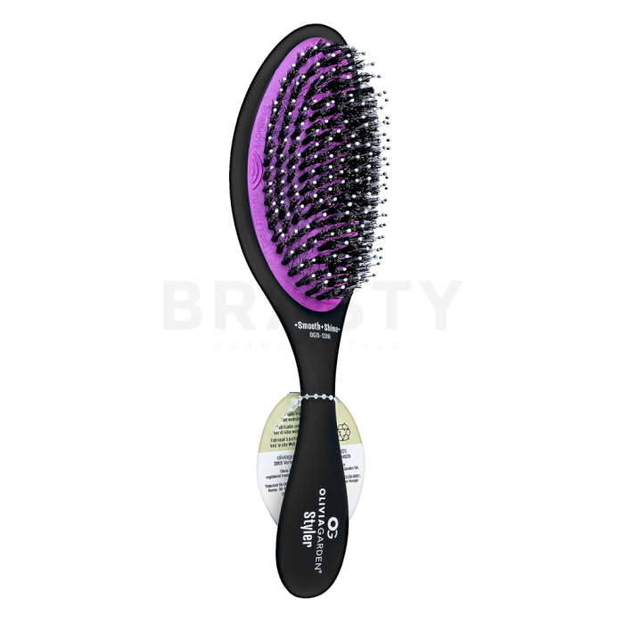 Olivia Garden Styler Black Smooth & Shine OGD-C08 kartáč na vlasy s nylonovými a kančími štětinami