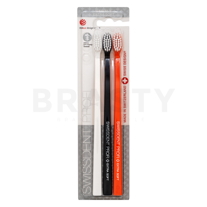 Swissdent Gentle Extra Soft четка за зъби Toothbrush 3 pcs White, Black, Orange