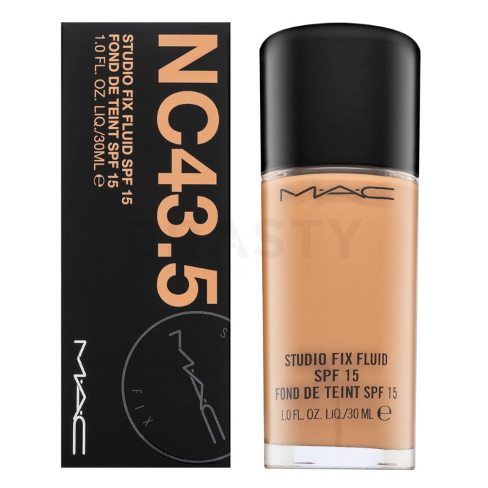 MAC Studio Fix Fluid Foundation SPF15 dlouhotrvající make-up pro sjednocenou a rozjasněnou pleť NC43.5 30 ml