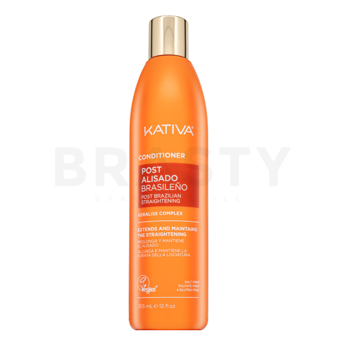 Kativa Post Brazilian Straightening Conditioner versterkende conditioner na het steil maken van haar met keratine 355 ml