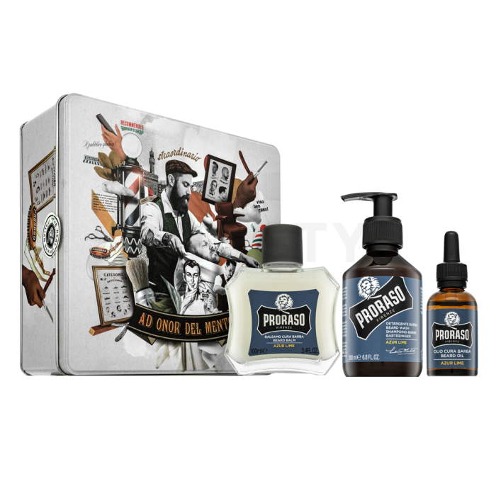 Proraso Set de regalo Azur Lime Metal Box Beard Care 200 ml + 100 ml + 30 ml