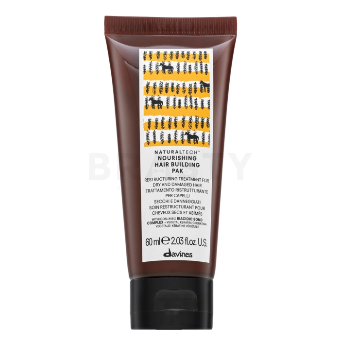 Davines Natural Tech Nourishing Hair Building Pak versterkend masker voor droog en beschadigd haar 60 ml