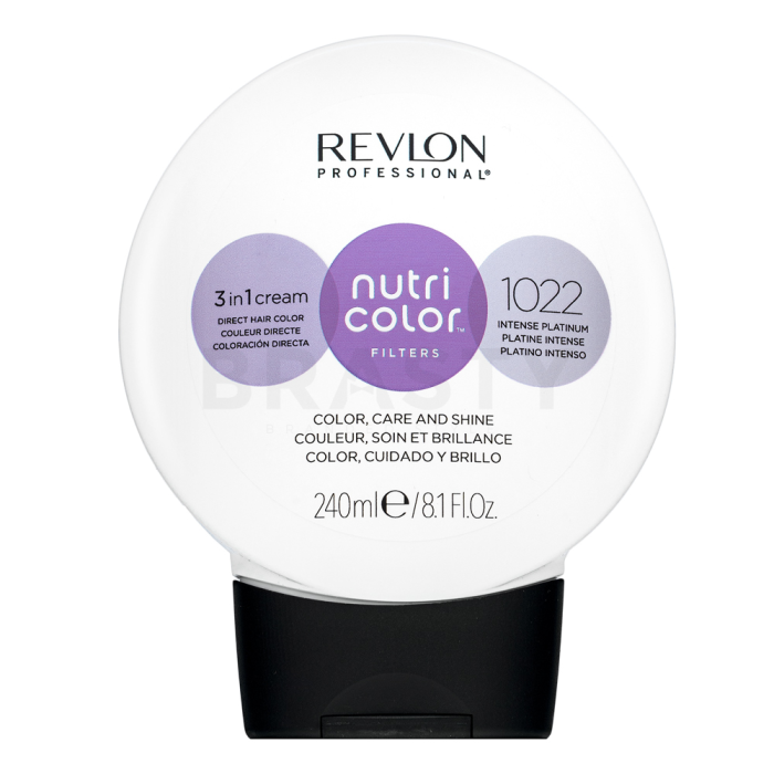 Revlon Professional Nutri Color Filters 3in1 Cream подхранваща маска с цветни пигменти за опресняване на цвета 1022 Intense Platinum 240 ml